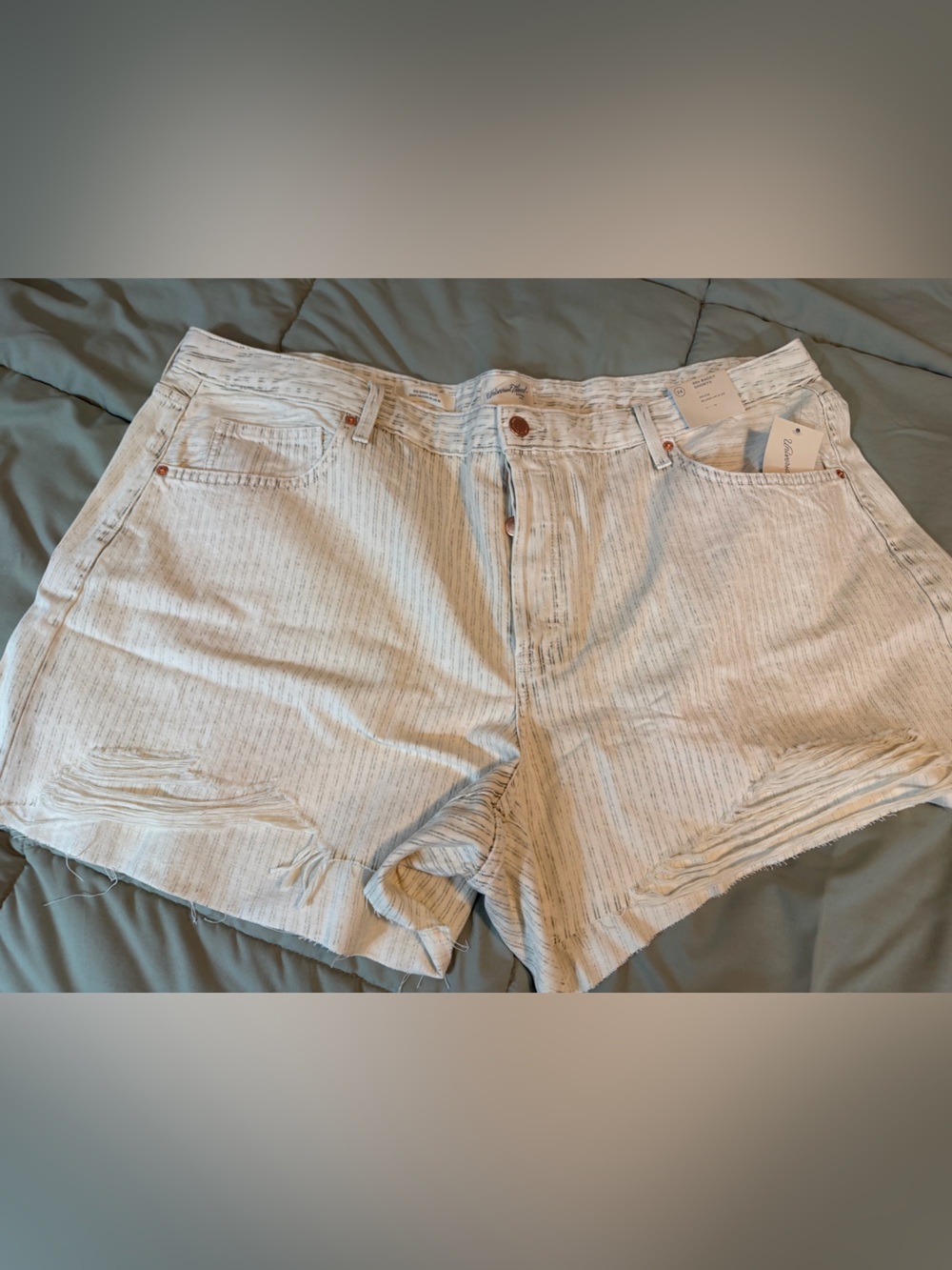 Universal Thread White Striped Denim Jean Shorts